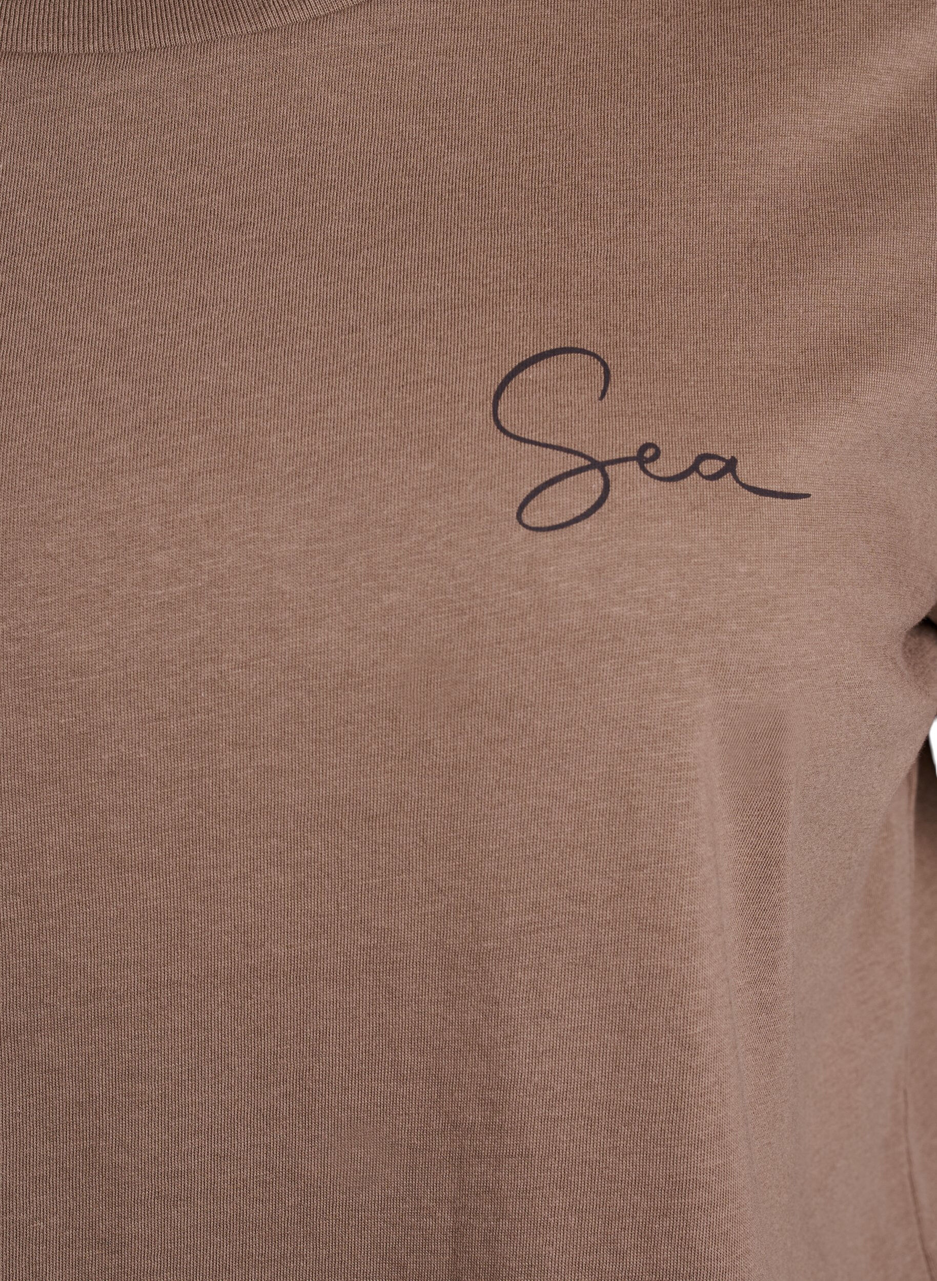 Zizzi T-shirt avec des imprim&eacute;s sur le devant et au dos, Marron, Packshot image number 2