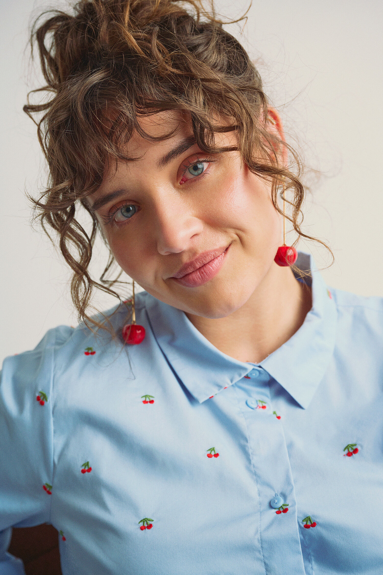 ZizziShirt met kersen, , Model