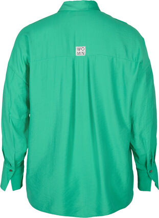 Effen viscose hemd met lange mouwen, Mint, Packshot image number 1
