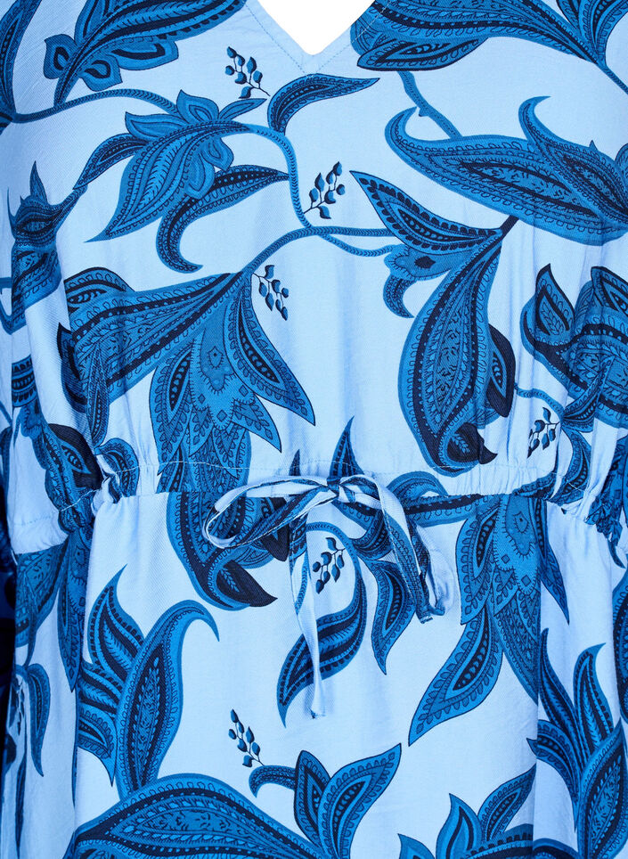 Robes à manches longues avec imprimé paisley et ceinture à nœud, Bleu, Packshot image number 2