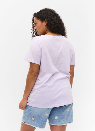 Katoenen t-shirt met a-lijn en print, Thistle Fl. Picture, Model image number 1