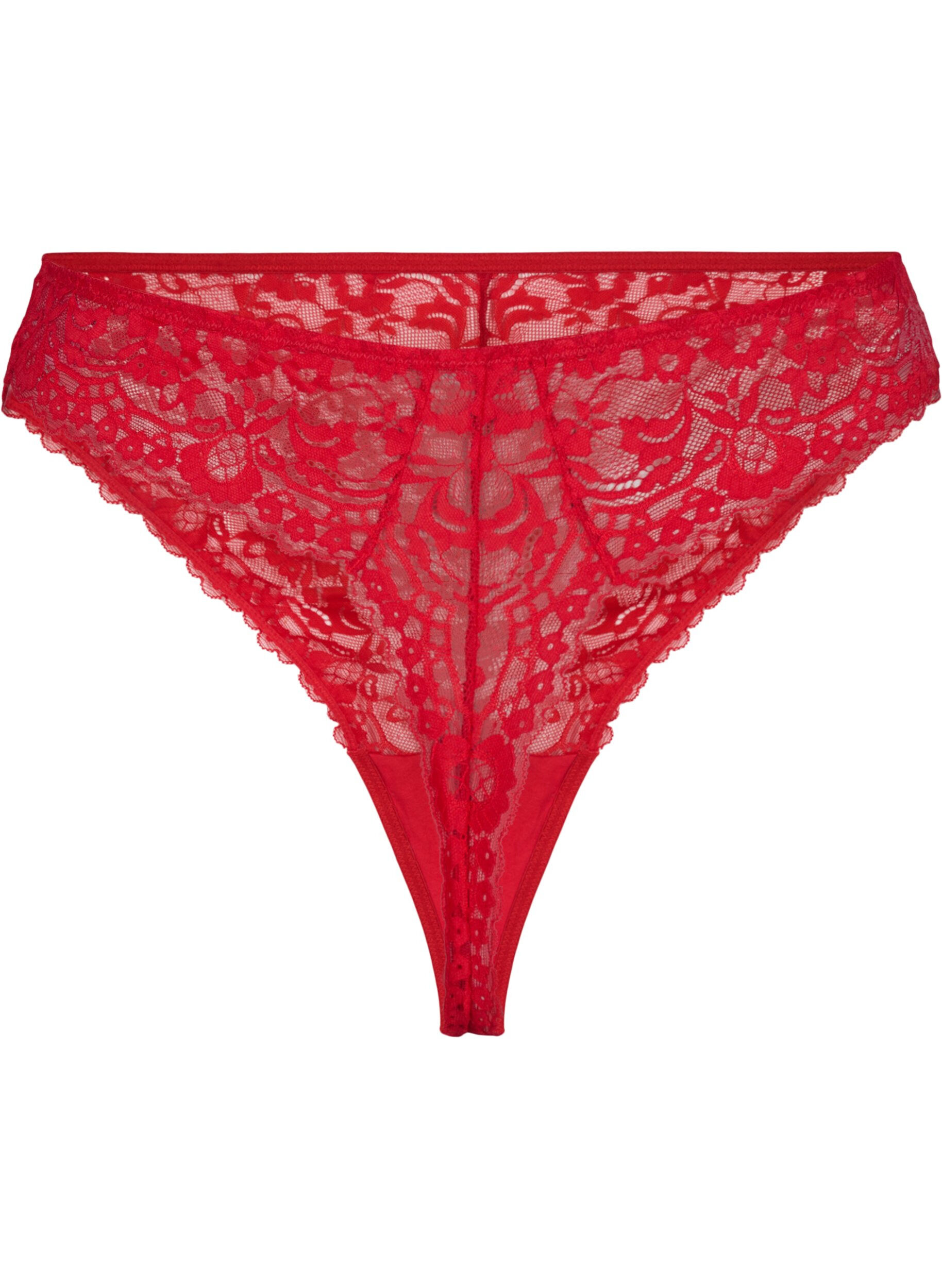 ZizziKanten G-string met normale taille, Red Ass., Packshot image number 1