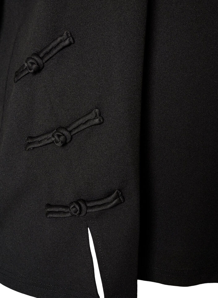 T-shirt avec fentes et fermetures par n&oelig;uds d&eacute;coratifs, Noir, Packshot image number 3