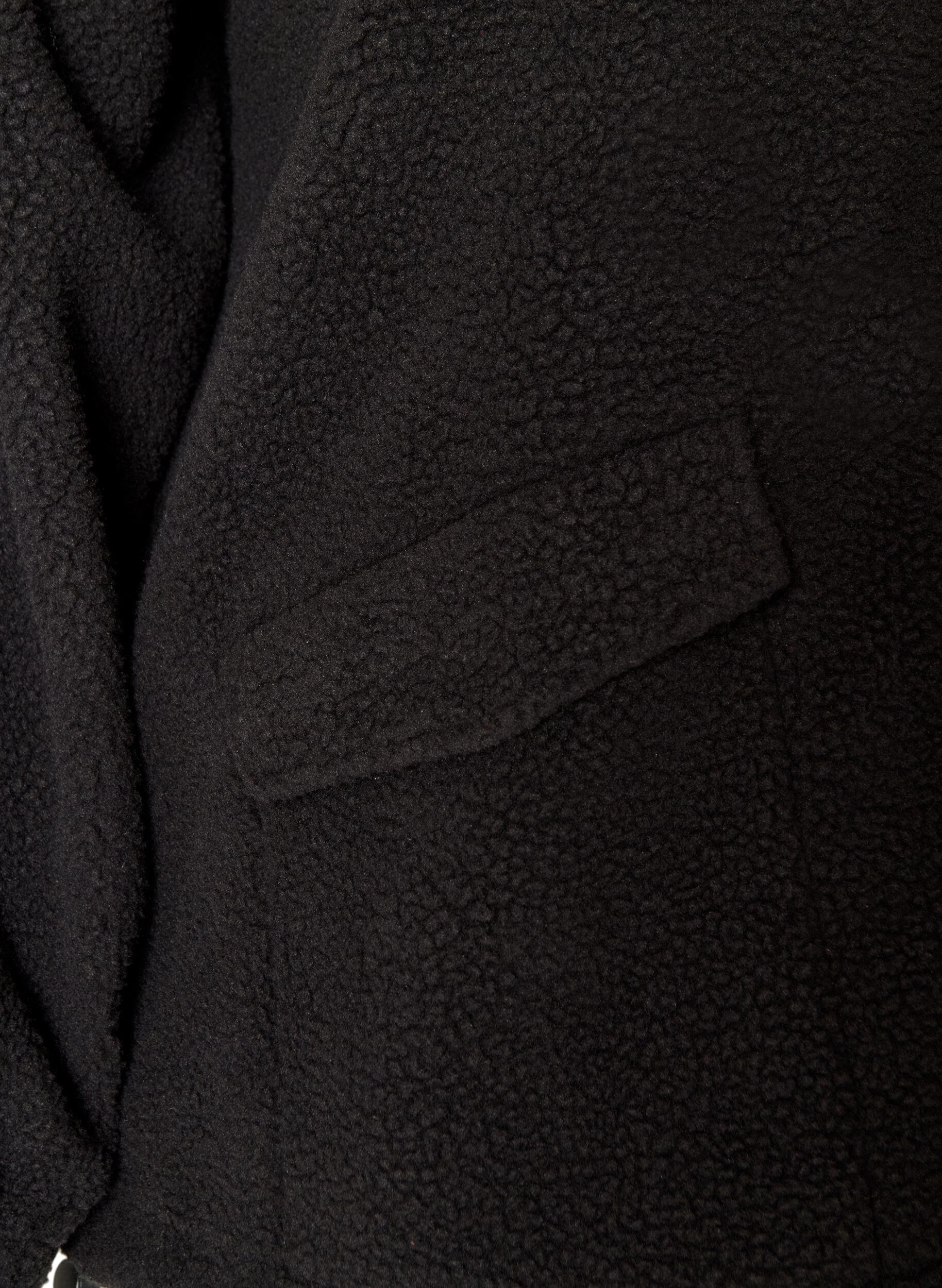 ZizziTeddyjack met capuchon en ritssluiting, Zwart, Packshot image number 3
