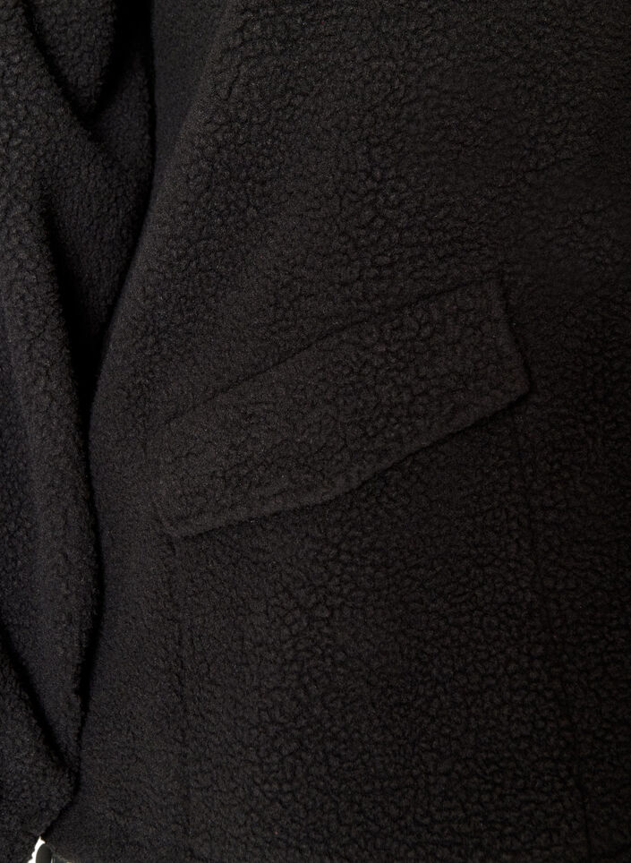 Teddyjack met capuchon en ritssluiting, Zwart, Packshot image number 3