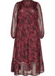 Maxi-jurk met bloemenprint en smokwerk, Donker Bordeaux, Packshot image number 0