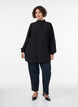 Tunique en viscose avec volants et boutons, Noir, Model image number 1