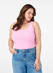 Haut uni Basic en coton, Rose, Model image number 0