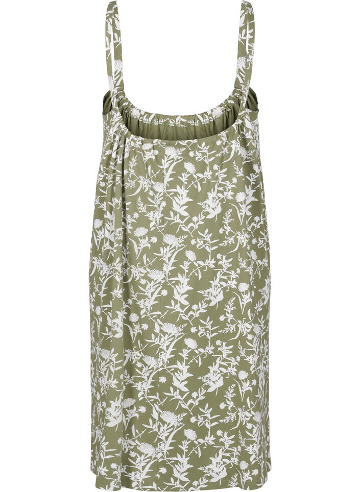Robe &agrave; bretelles midi en coton bio, Vert, Packshot image number 1