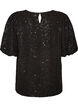 Blouse &agrave; sequins avec manches ballon, Noir, Packshot image number 1
