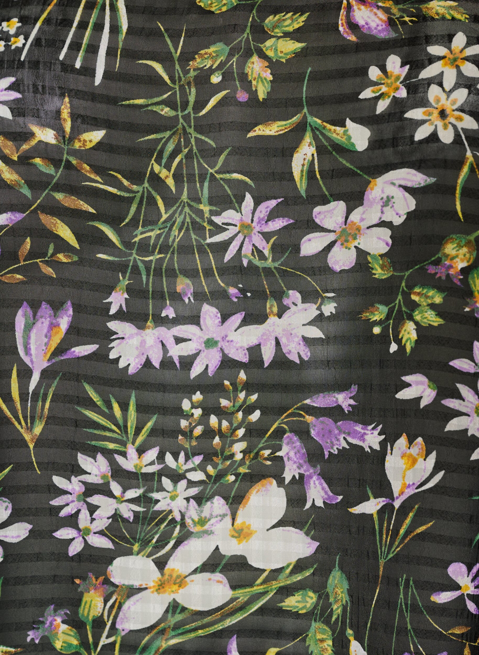 ZizziBlouse &agrave; imprim&eacute; floral et col V, Noir, Packshot image number 2