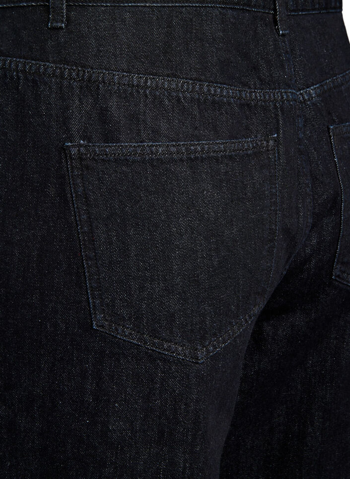 Wide fit jeans met een zachte, geborstelde binnenkant, Zwart, Packshot image number 3