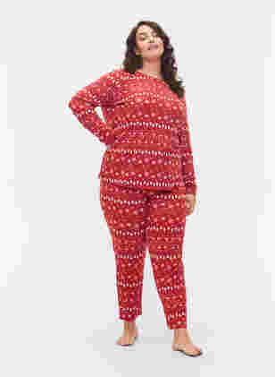 Pantalon de Noël avec imprimé, Tango Red/White AOP, Model