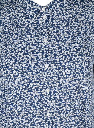 Tunique en viscose à manches courtes avec boutons, Petit Blue Flower, Packshot image number 2