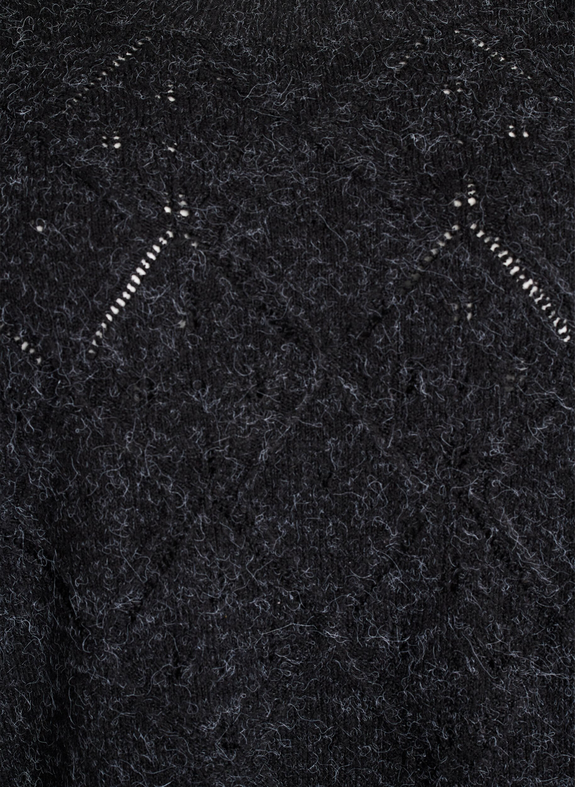 ZizziGebreide top met opengewerkt patroon en ballonnen mouwen, Grijs, Packshot image number 2