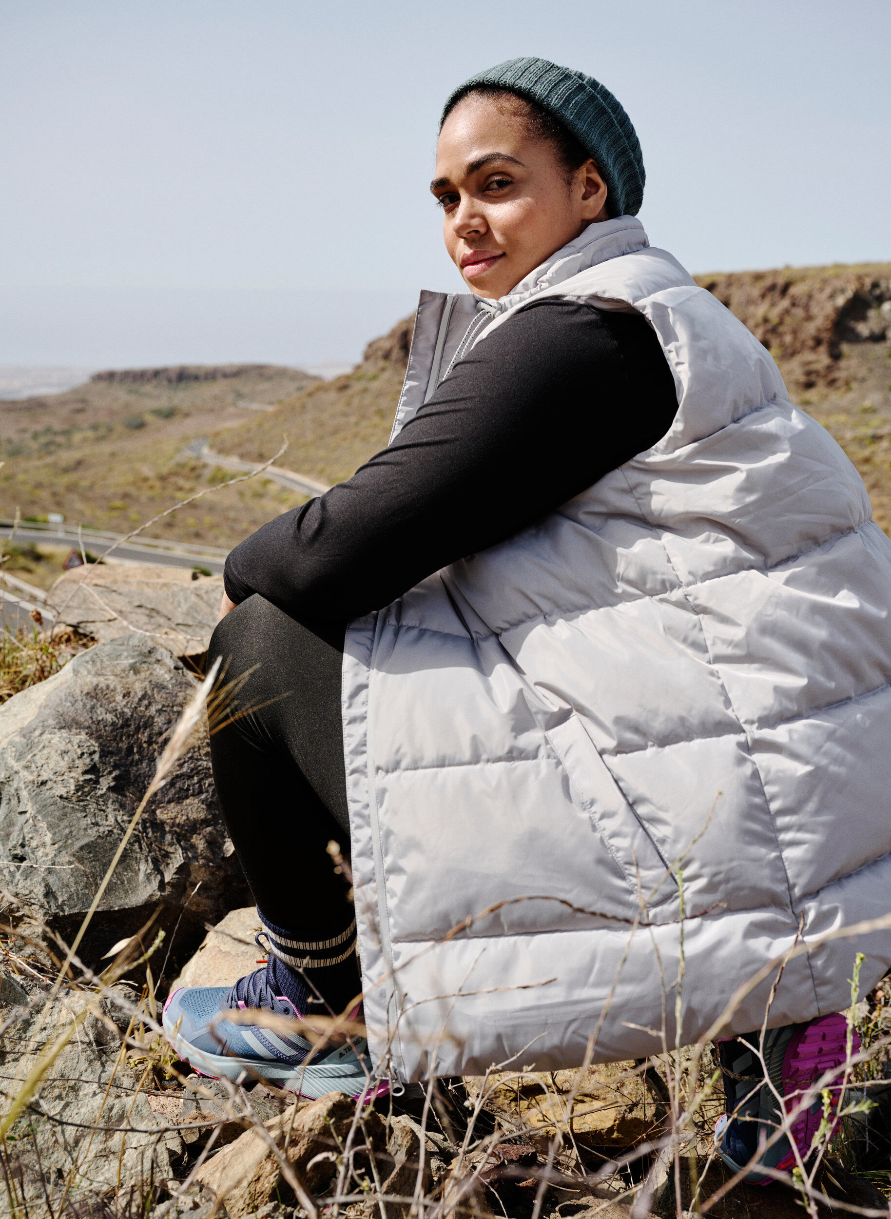 ZizziSportief vest met hoge kraag en zakken, Pearl Blue, Image image number 1