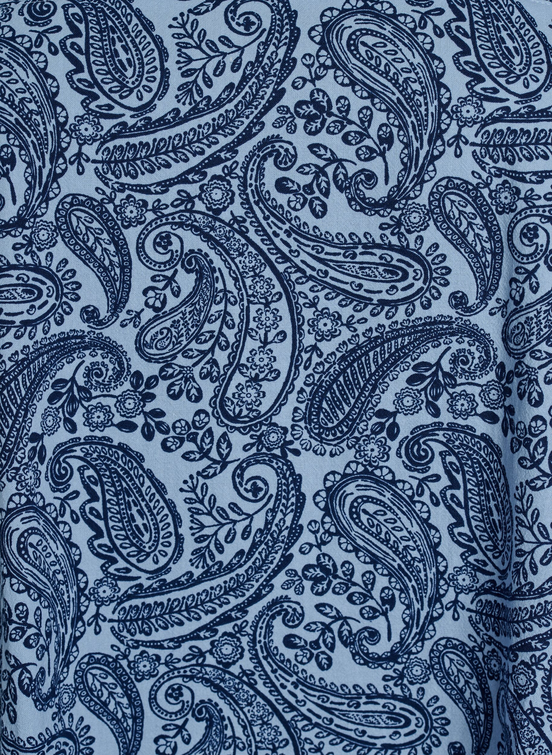 Zizzi Robe courte &eacute;vas&eacute;e avec imprim&eacute; cachemire, Bleu Clair, Packshot image number 2