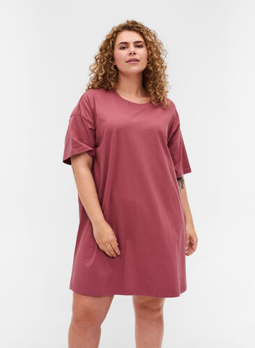 Lang t-shirt met korte mouwen in katoen, Deco Rose, Model image number 0