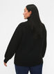 Gebreide trui met hoge hals en rits, Zwart, Model image number 2