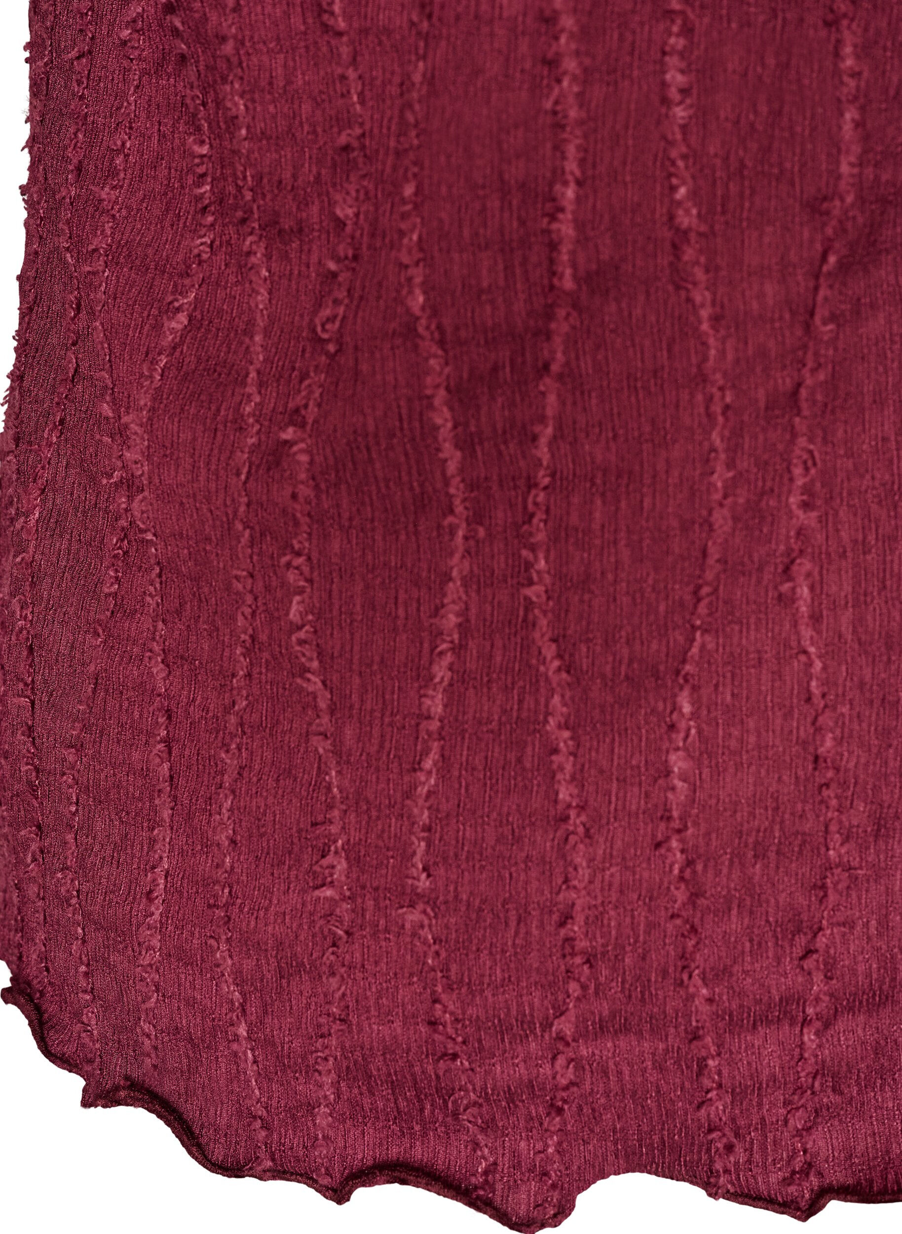 ZizziBlouse en jersey ondul&eacute;, Bordeaux, Packshot image number 3