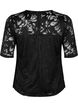 Kanten blouse met korte mouwen, Black, Packshot image number 1