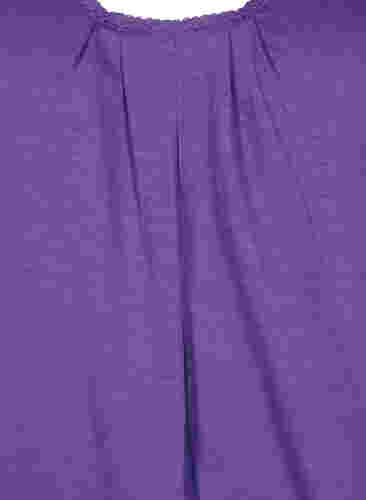 Katoenen top met kanten rand, Deep Lavender, Packshot image number 2