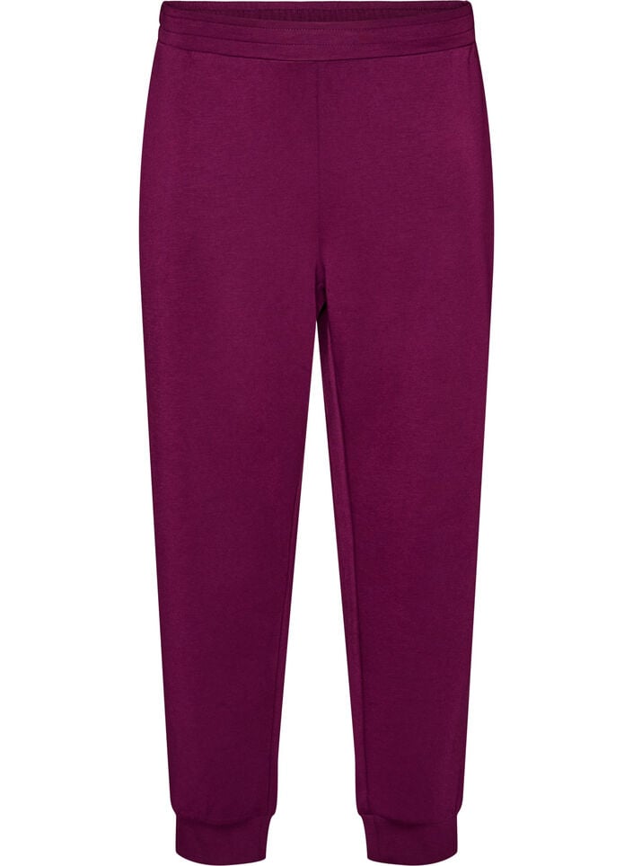 Pantalon en jersey taille haute avec poches, Violet, Packshot image number 0