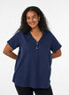 T-shirt met knoopdetail, Blauw, Model image number 0