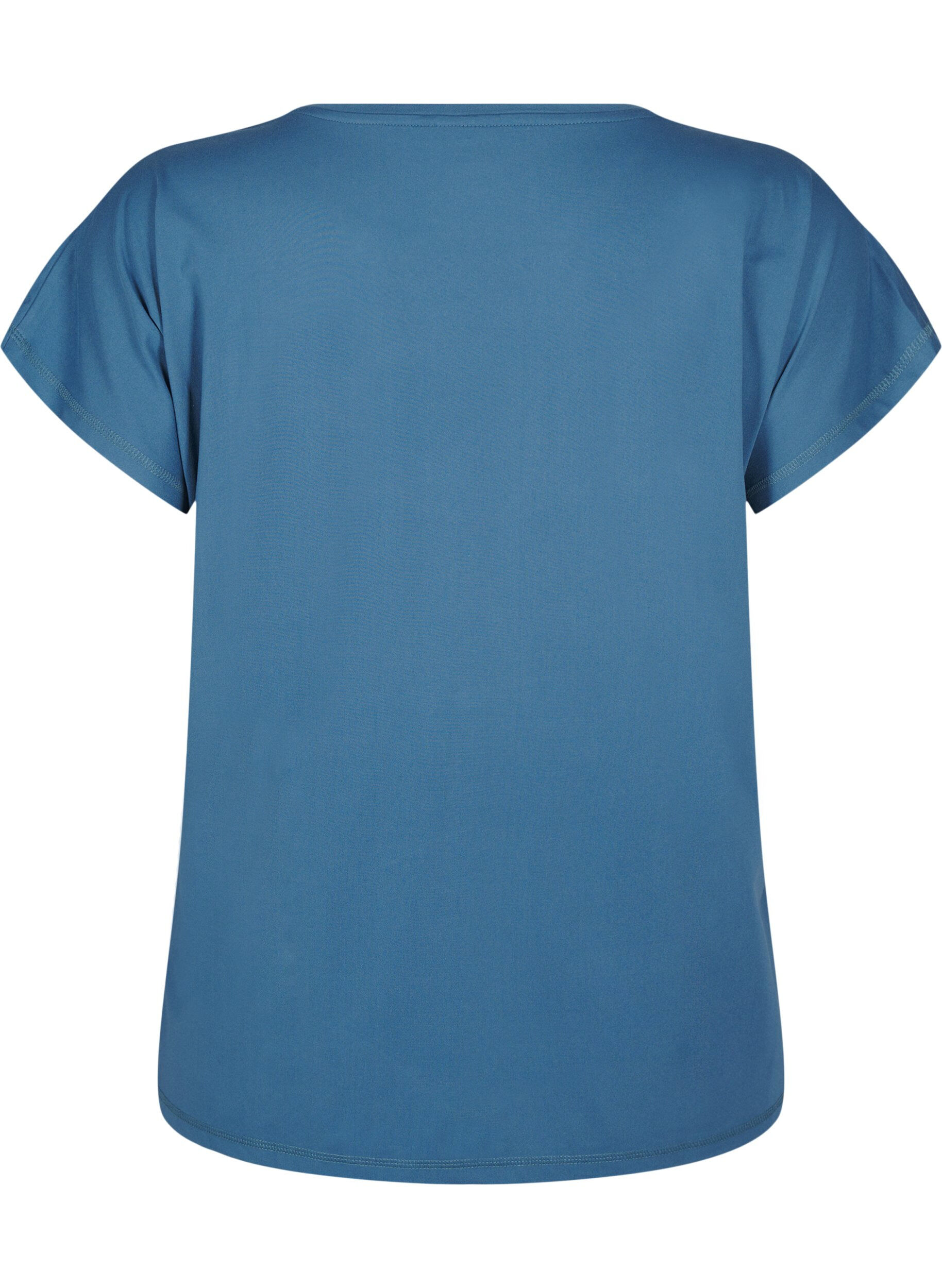 Zizzi T-shirt de sport uni, Bleu p&eacute;trole, Packshot image number 1