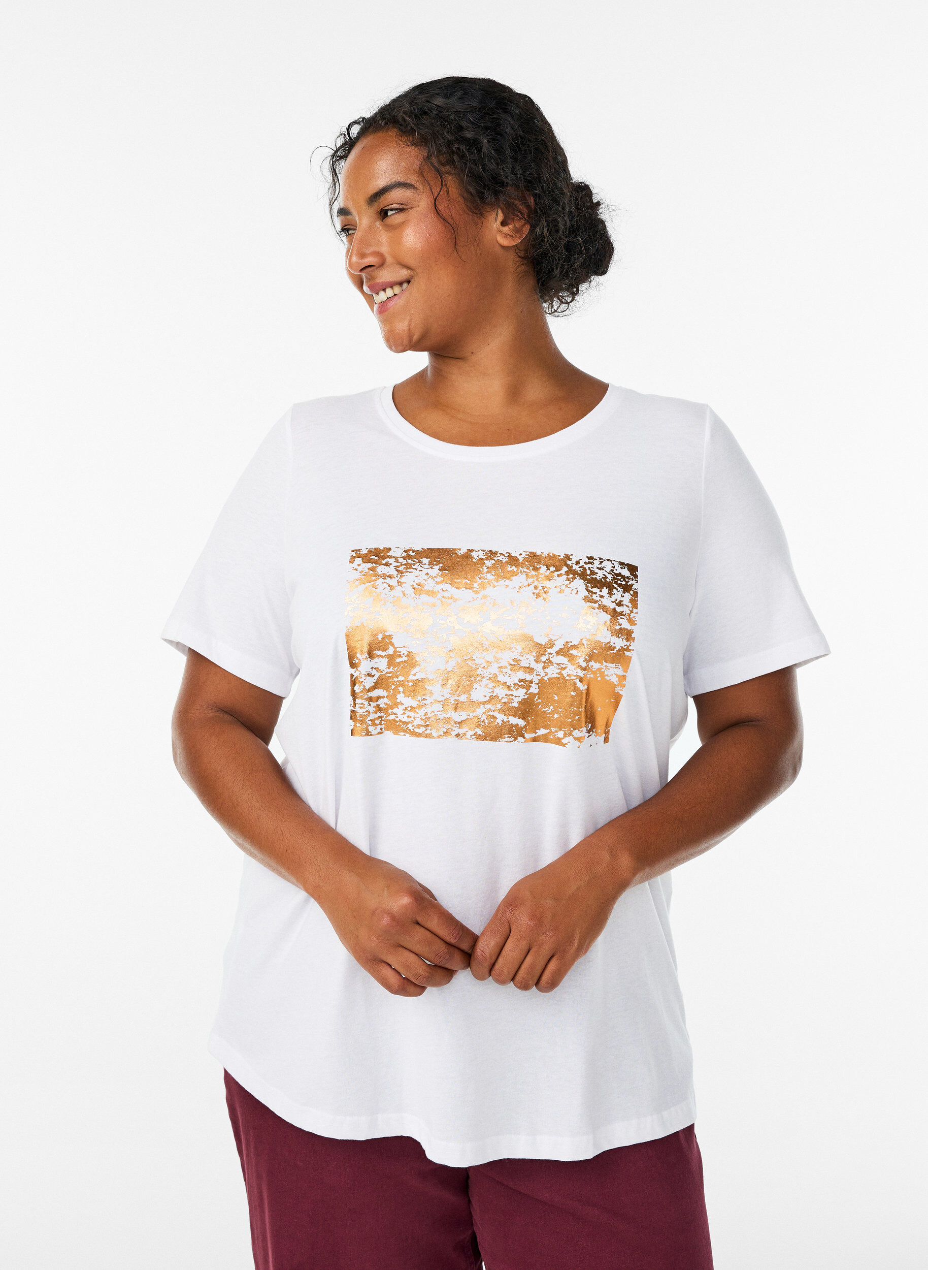 FLASH - T-shirt met print, Wit, Model