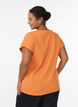 T-shirt met korte mouwen in een katoenmix, Oranje, Model image number 2
