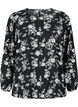 Blouse met pofmouwen, Black Flower AOP, Packshot image number 0