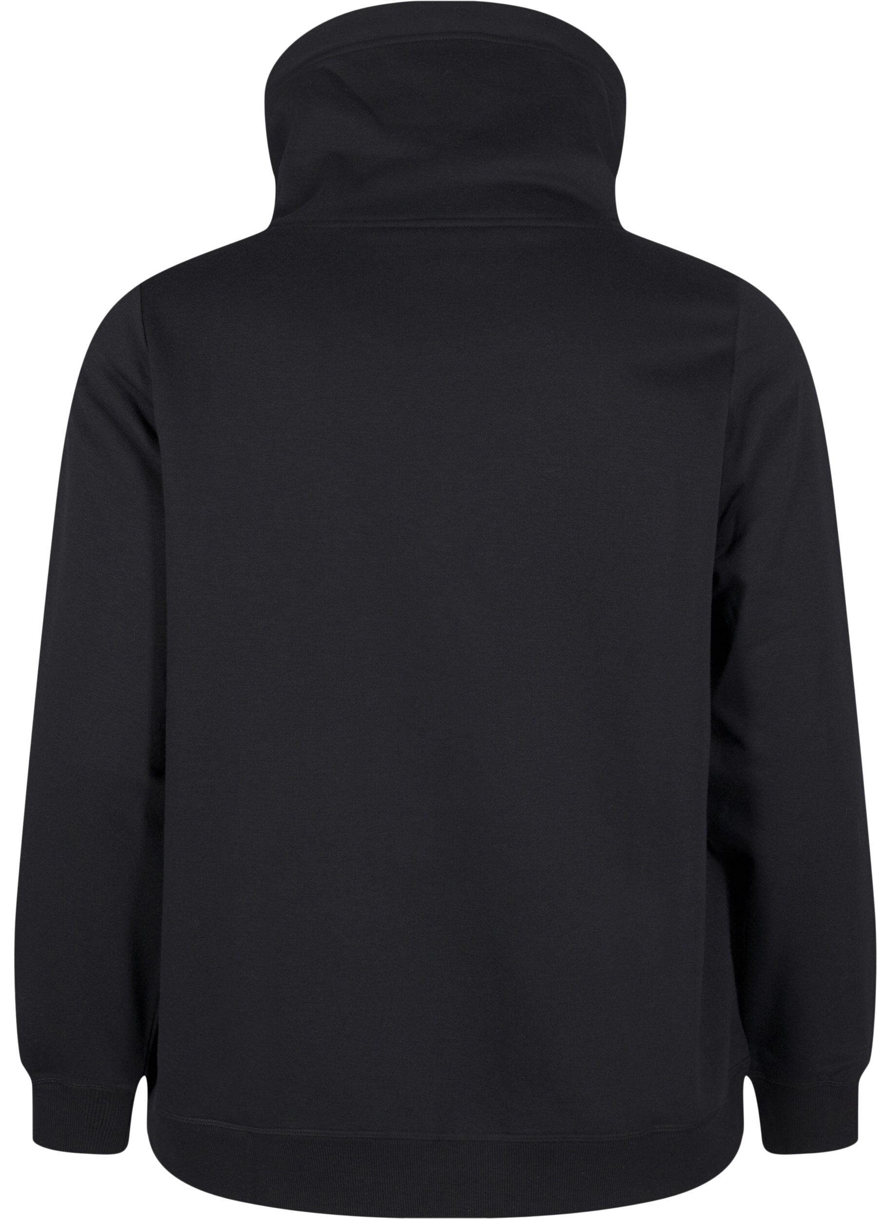 Zizzi FLASH - Sweat-shirt &agrave; col montant, Black, Packshot image number 1