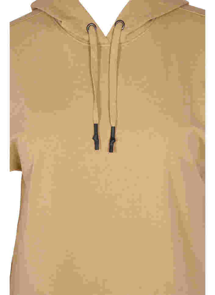 Sweaterjurk met capuchon en korte mouwen, Tannin, Packshot image number 2