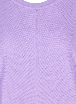 Pull tricoté à manches longues et ourlet côtelé, Purple Rose, Packshot image number 2
