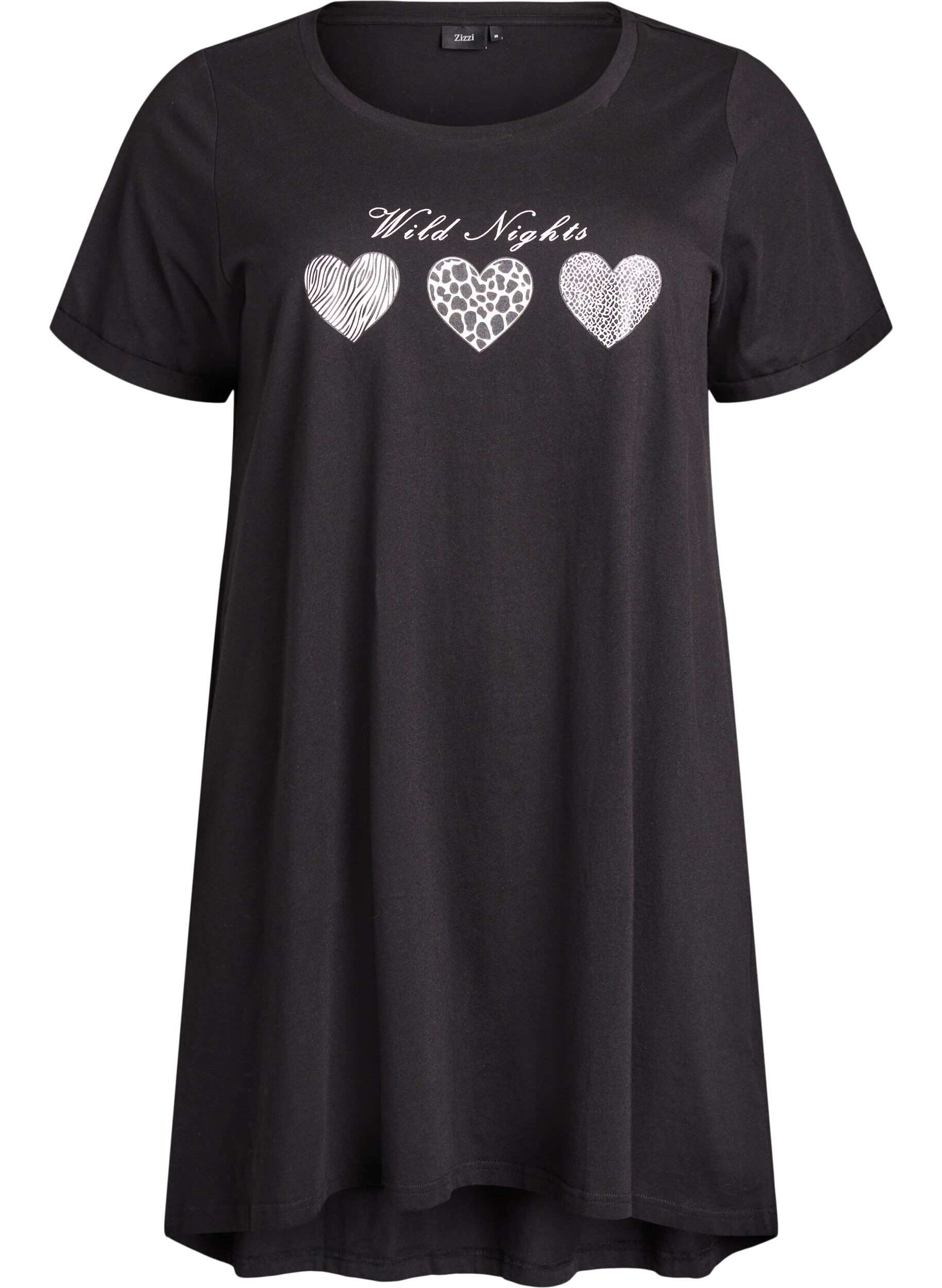 Chemise de nuit &agrave; manches courtes en coton biologique
