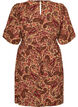 Jurk met paisleyprint en strikceintuur, Bruin, Packshot image number 1