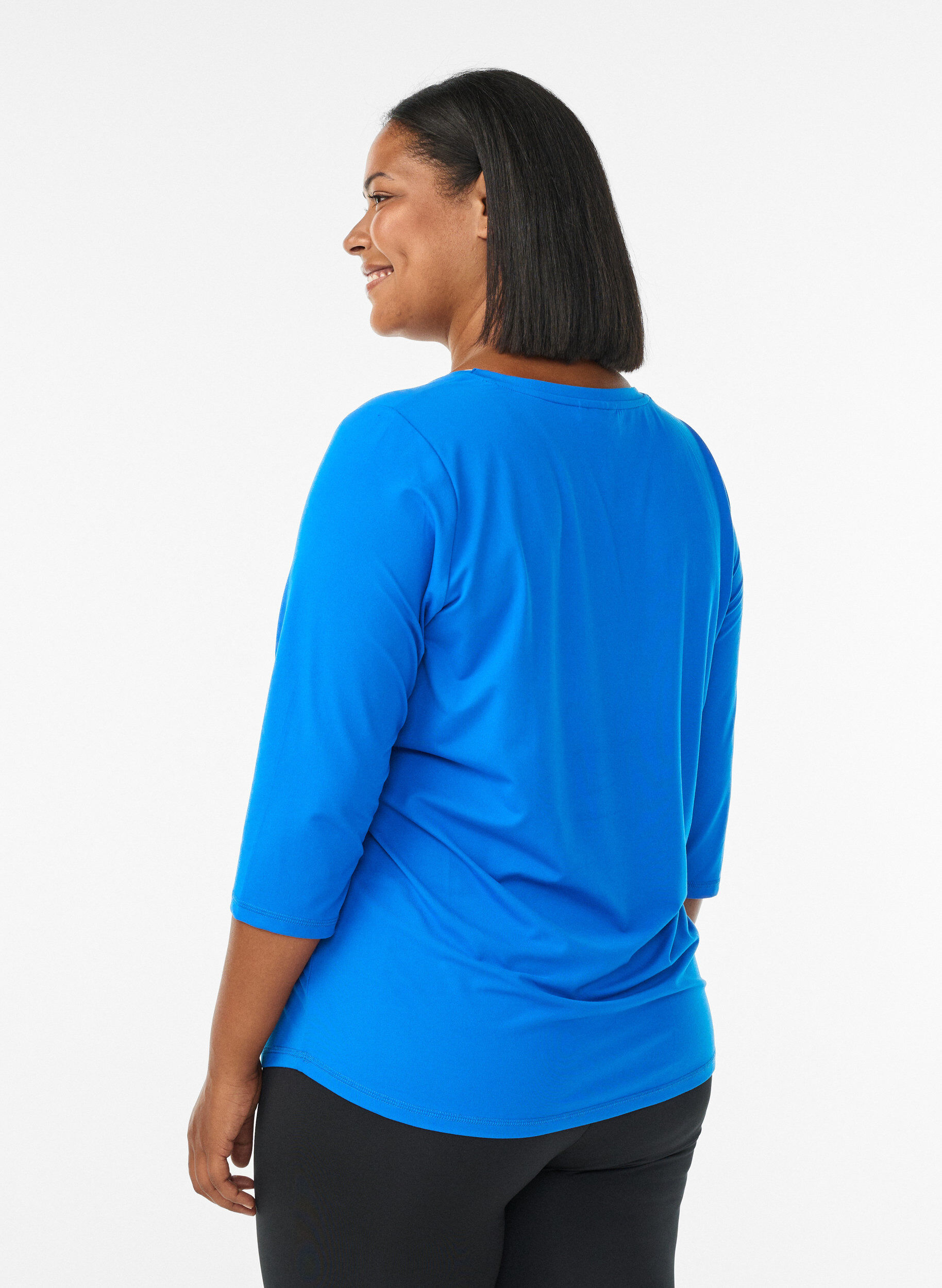 ZizziTraining blouse met 3/4 mouwen, Blauw, Model image number 2