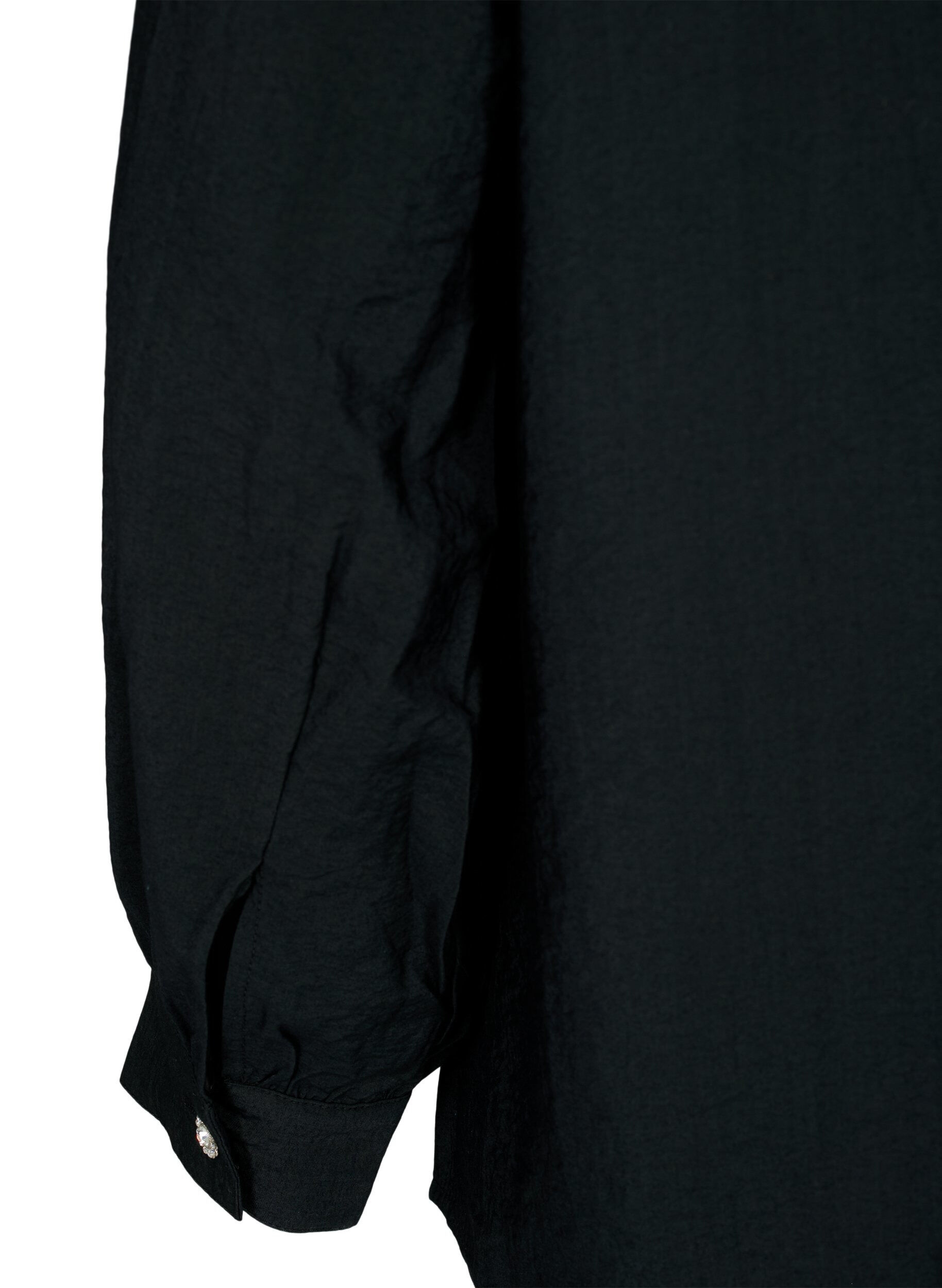 ZizziViscose overhemdblouse met ruches, Black, Packshot image number 3