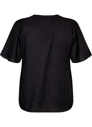 Lyocell overhemdblouse met textuur, Black, Packshot image number 1