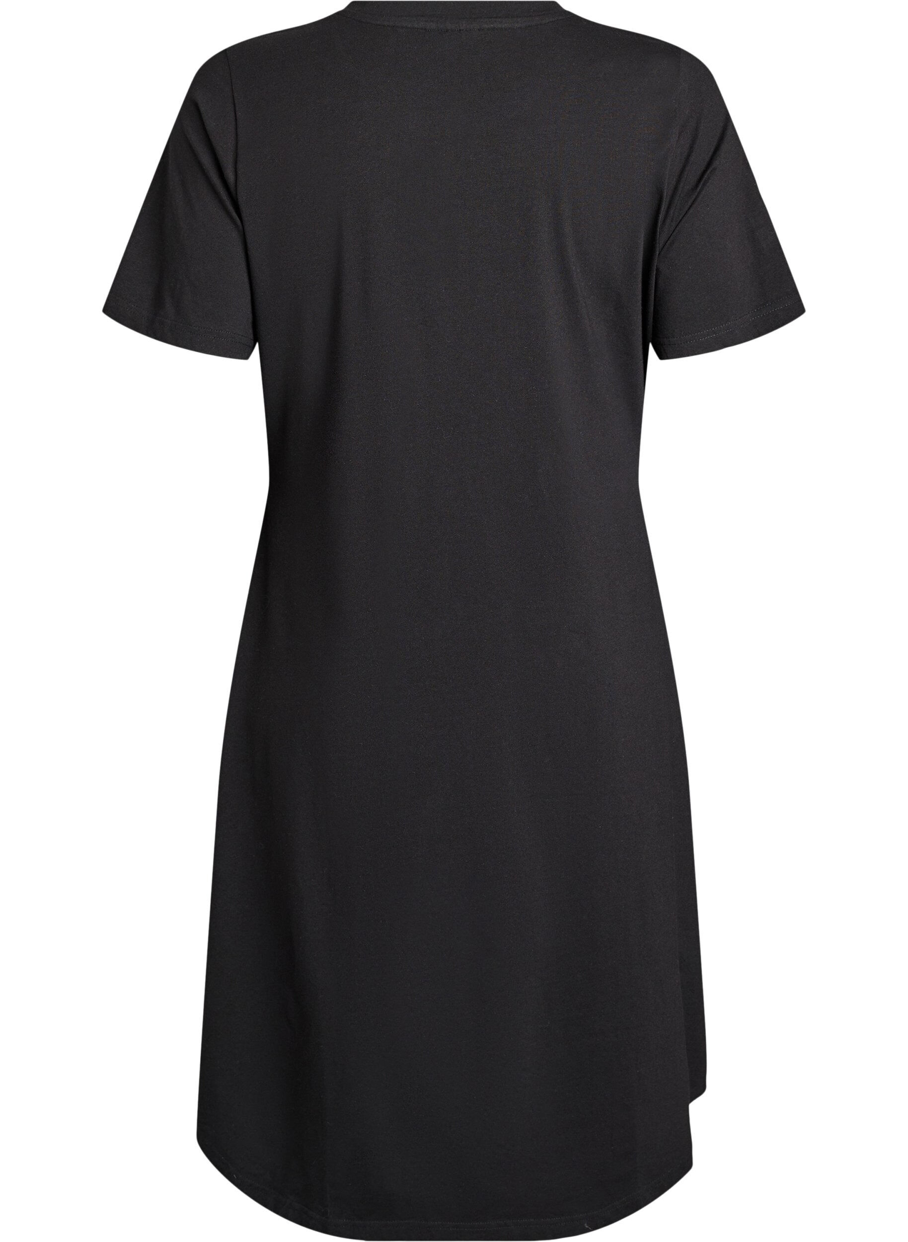 ZizziKatoenen jurk met twistdetail, Zwart, Packshot image number 1