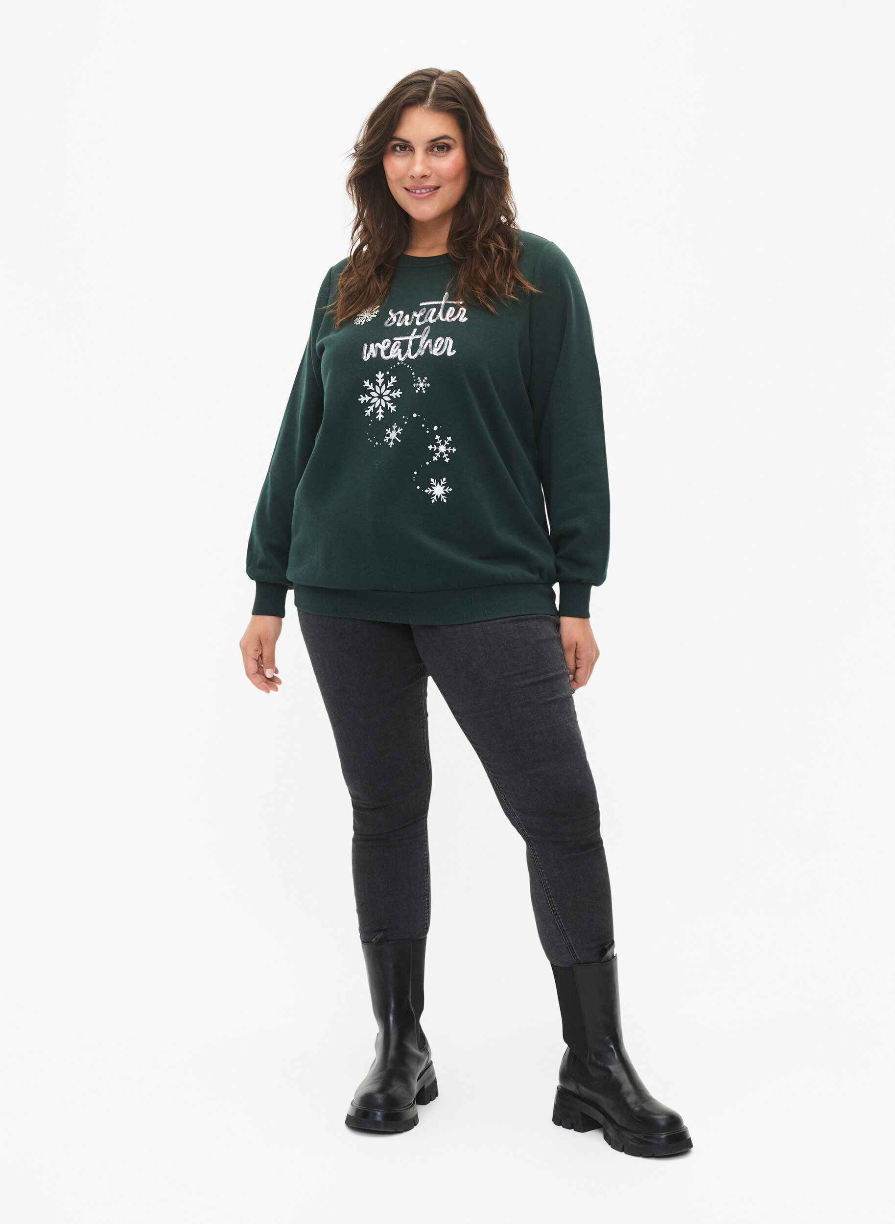 Zizzi Sweatshirt de No&euml;l, Scarab SWEATER, Model image number 2