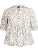Blouse imprimée à manches 1/2, Blanc, Packshot image number 0