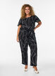 Viscose broek met hoge taille, Zwart, Model image number 0