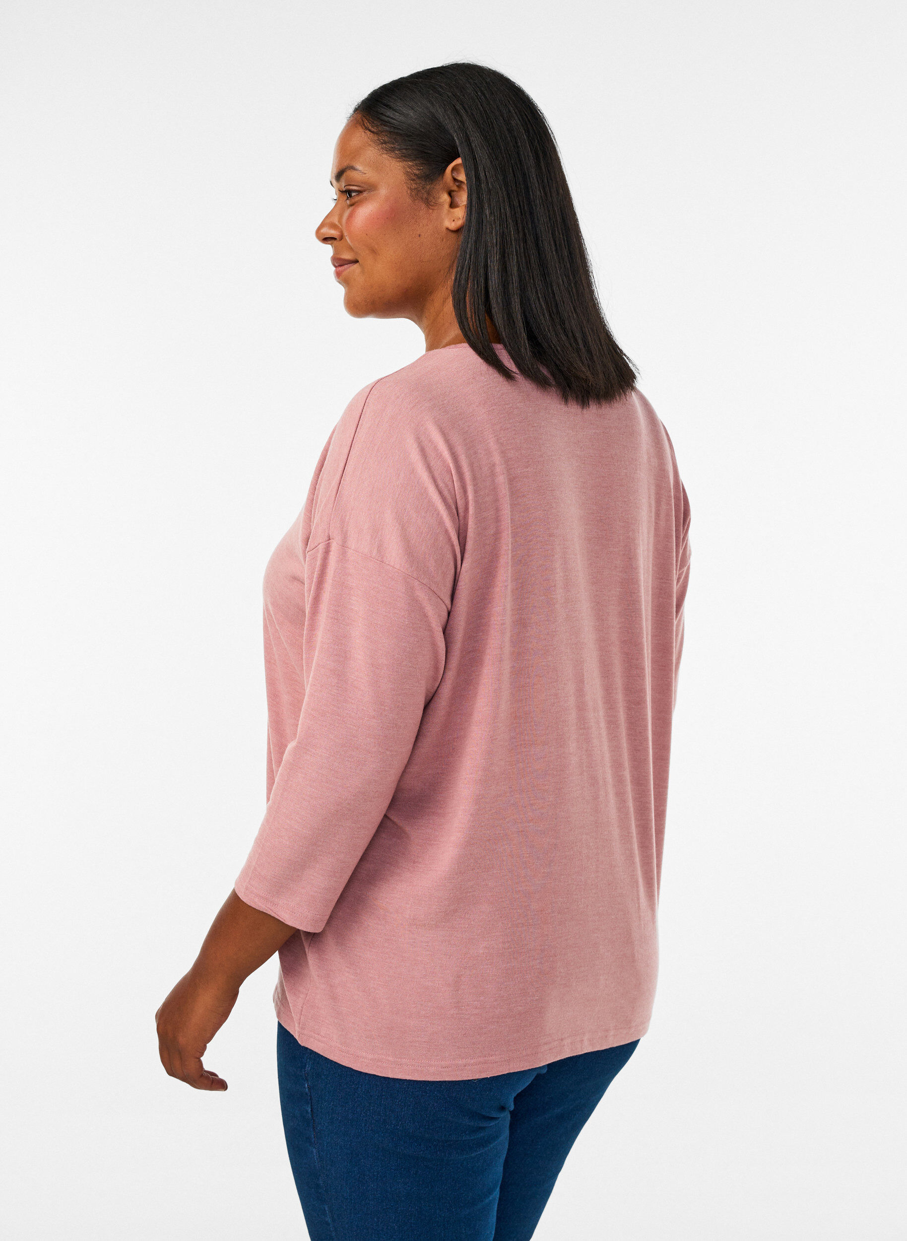 ZizziJersey blouse met 3/4 mouwen, Rood, Model image number 2