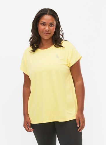Trainings T-shirt met korte mouwen, Lemon Meringue, Model image number 0