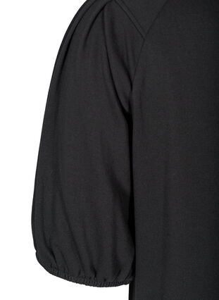 Robe sweat manches courtes et bouffantes, Black, Packshot image number 3