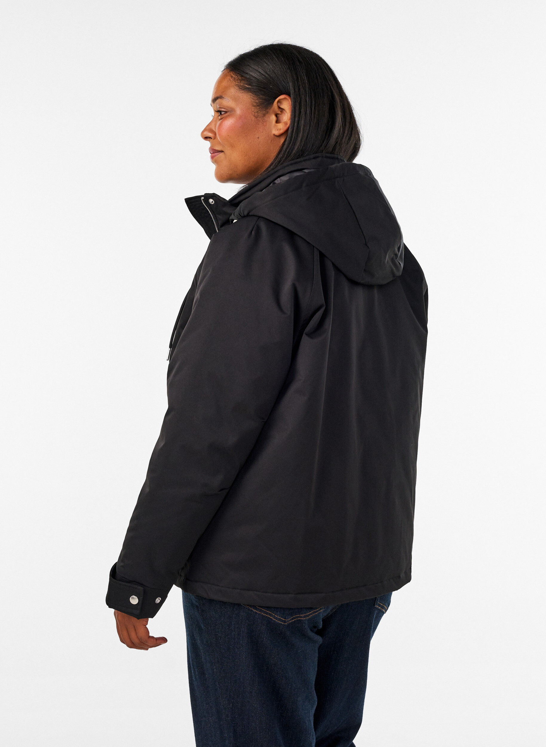 ZizziParka matelass&eacute; avec une capuche amovible, Noir, Model image number 2