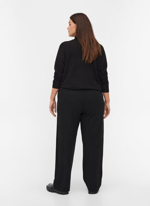 Pantalon en tricot avec cordon de serrage, Black, Model image number 1