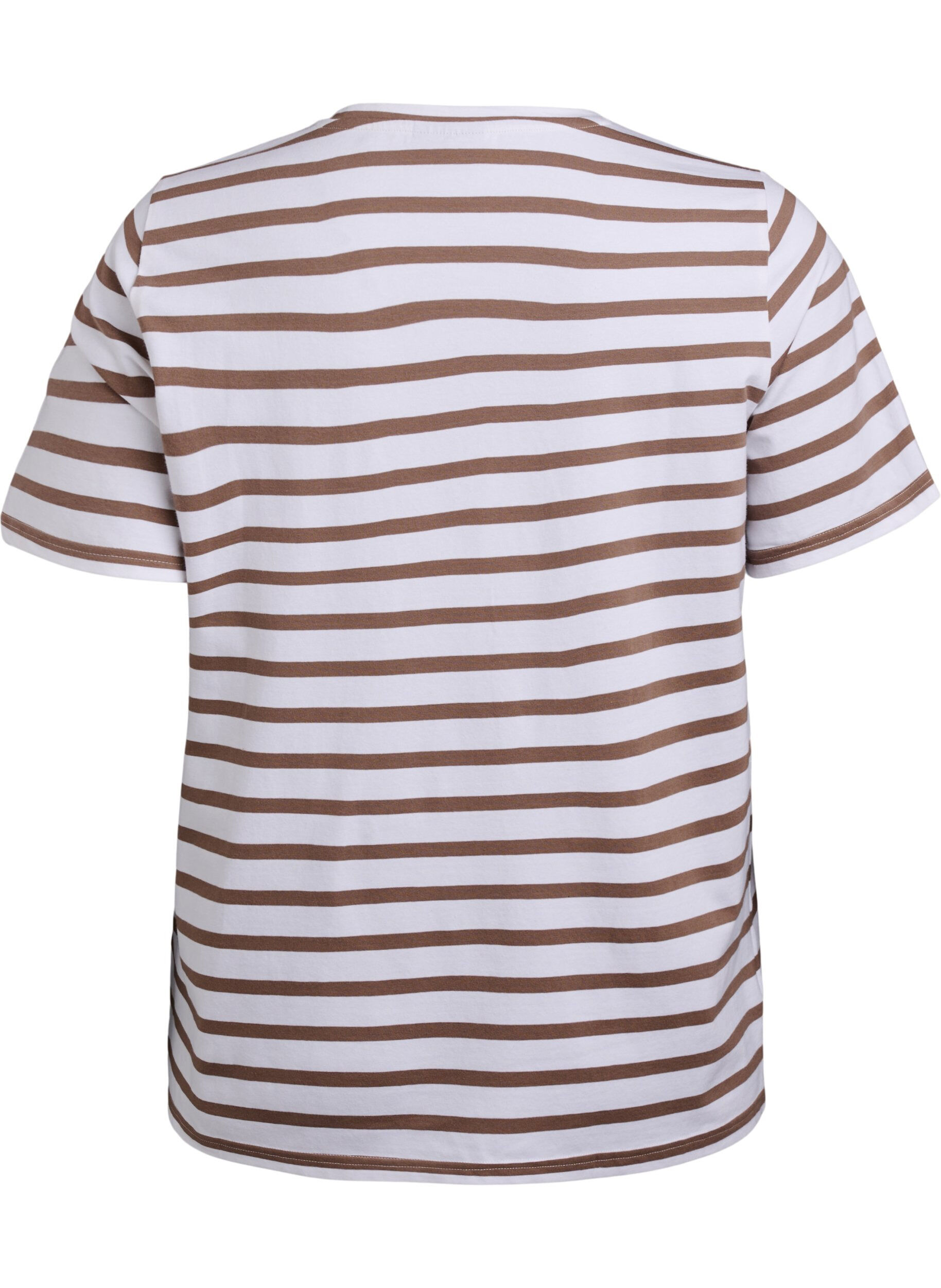 Zizzi T-shirt ray&eacute; en coton biologique, Marron, Packshot image number 1